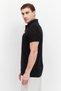 Men Sportswear Fit Embroidered Logo Outdoor Polo Shirts, Black/White - 2