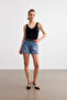 Women's Black Strappy Lace Camisole Blouse - 2