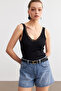 Women's Black Strappy Lace Camisole Blouse - 3