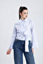 Women's Waist Tie Striped Shirt - 4