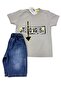 Boy's Short-Sleeved Capri Shorts Set / T-Shirt Jeans Capri Bottom Top Set / Short-Sleeved Summer Set - 3