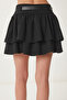 Belted Layered Mini Woven Skirt Black Lus0117 - 5
