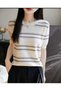 Women's Short Sleeve Summer Thin Knitwear Blouse - 2