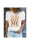 Inspirational Letter Print T-Shirt - Soft Crew Neck Short Sleeve Top for Women