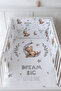 Baby Bedside Protector and Printed Sheet Sleeping Set - For Baby Series - Sleeping Bear on the Gray Moon
