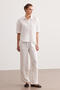 White Cotton High Waist Pajama Pants - 2