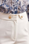 White Belt Detailed High Waist Trousers - 2