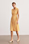 Orange Satin Midi Shirt Dress - 5