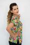 Green Leaf Pattern Surgical Doctor Nurse Hospital Lycra Jersey Bottom Top Suit - 3