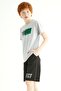 Short Sleeve Letter Printed Gray Black Color Boy's Capri Suit - 4