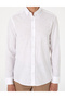 White Linen Look Slim Fit Long Sleeve Shirt 50307025-Vr013 - 6