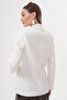 Women's Crepe Mix Double Button Off White Blazer Jacket - 6