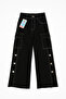 Girl's Cargo Pocket Jeans Black - 3
