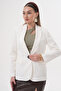 Women's Crepe Mix Double Button Off White Blazer Jacket