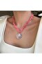 Coral Stone Ceramic Sea Shell Necklace - 2