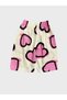 Girl's Cotton Heart Patterned Lilac Short Sleeve Shorts Summer Pajama Set with Ruffle Sleeves - 5