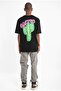 تي شيرت صبار كبير الحجم باللون الأسود - 4