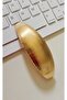 Gold Metal Curved & Textured Oval Design Automatic Clip Buckle - Modern Hair Accessory - 3