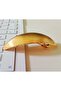 Gold Metal Curved & Textured Oval Design Automatic Clip Buckle - Modern Hair Accessory