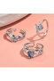 Luna 3-Piece Silver Moonstone Romantic Zircon Stone Adjustable Design February 14Th Special Gift Ring Set - 4