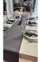Aura Cotton Stain-Resistant Smoked Gray Runner (Napkins Not Included) - 2