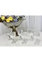 Striped Footed 6-Piece 80ml Crystal Glass Coffee Water Cup Set, Coffee Serving Glass Cup Set - 3