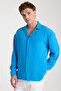 Baby Boy Blue Wrinkle Resistant Linen Look Relaxed Fit Long Sleeve Aerobin Shirt