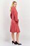 Women Solid Midi Dress, Rose Red - 3