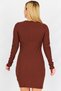 Women Asymmetrical Ruched Detail Mini Dress, Brown - 2