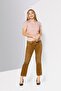 Women Bootcut Flare Fit Printed Corduroy Pants, Tan - 2