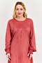 Women Solid Midi Dress, Rose Red - 2