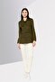 Women Plain Jacket Shirt, Olive - 2