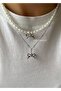 Set of 2 Pearl Steel Necklace - 2