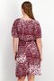 Women Jaguar Ruched Midi Dress, Burgundy - 4