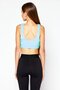 Women V Neck Sleeveless Textured Top, Aqua - 2