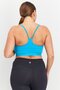 Women Round Neck Sleeveless Micro Dot Crop Top, Turquoise - 4
