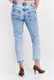 Women Mom Fit Washed Denim Jean, Blue - 3