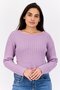 Women Boat Neck Ribbed Sweater, Lavender