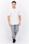 Men Crew Neck Short Sleeve Embroidered Logo T-Shirt, White - 4