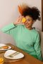 Fashion Line Women Long Sleeve 3 Yarn Combed Cotton Pajamas Suit 4191 - 2