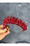 إكسسوار شعر بالحناء مطرز على شكل تاج العروس من نهر - 5