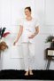 Moda Çizgi Women's Short Sleeve Maternity Pajama Set Ecru 45210 - 3