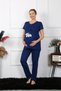 Fashion Line Women's Short Sleeve Maternity Pajama Set Navy Blue 45210