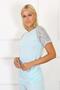 Fashion Line Women's Combed Cotton Pajama Set with Ruched Sleeves 4151 - 3
