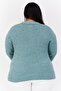 Women V-Neck Textured Sweater, Sage Green - 2
