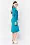 Women Curve Ruched Midi Dress, Teal Blue - 3