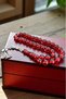 Men's Tea Fossil Red Powder Amber Prayer Beads