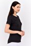 Women Sportswear Fit Short Sleeves Training Top, Black - 2