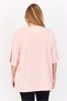 Women Round Neck Short Sleeves Embroidered Logo T-Shirt, Pink - 4