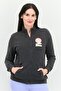Women Regular Fit Long Sleeves Outdoor Sweatshirt, Charcoal Black